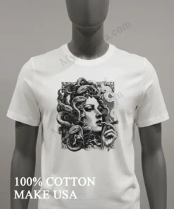Medusa Gorgon Snake Hair Woman Smoking A Cigar funny america t-shirts