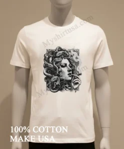 Medusa Gorgon Snake Hair Woman Smoking A Cigar funny america t-shirts