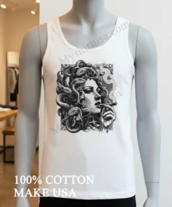 Medusa Gorgon Snake Hair Woman Smoking A Cigar funny america t-shirts