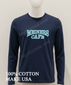 Meiners Cafe Vintage Curved Teal Lettering Classic Design funny america t-shirts