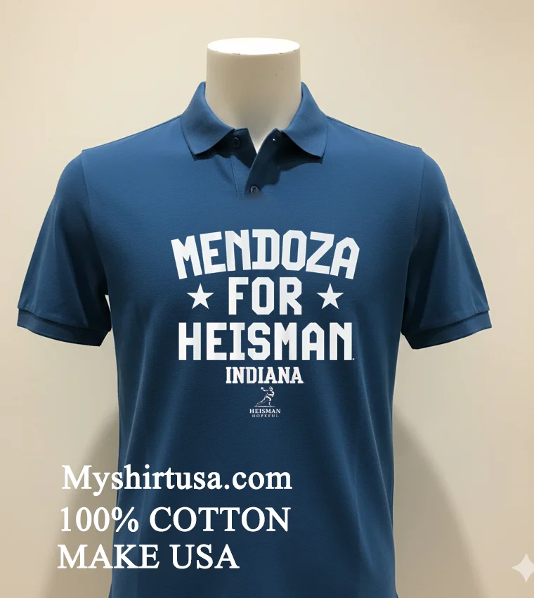 Mendoza For Heisman Indiana Football Shirt Navy Shirt 2