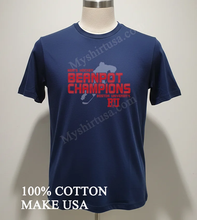 Mens Hockey Beanpot Champions Boston University Shirt Navy Shirt 2