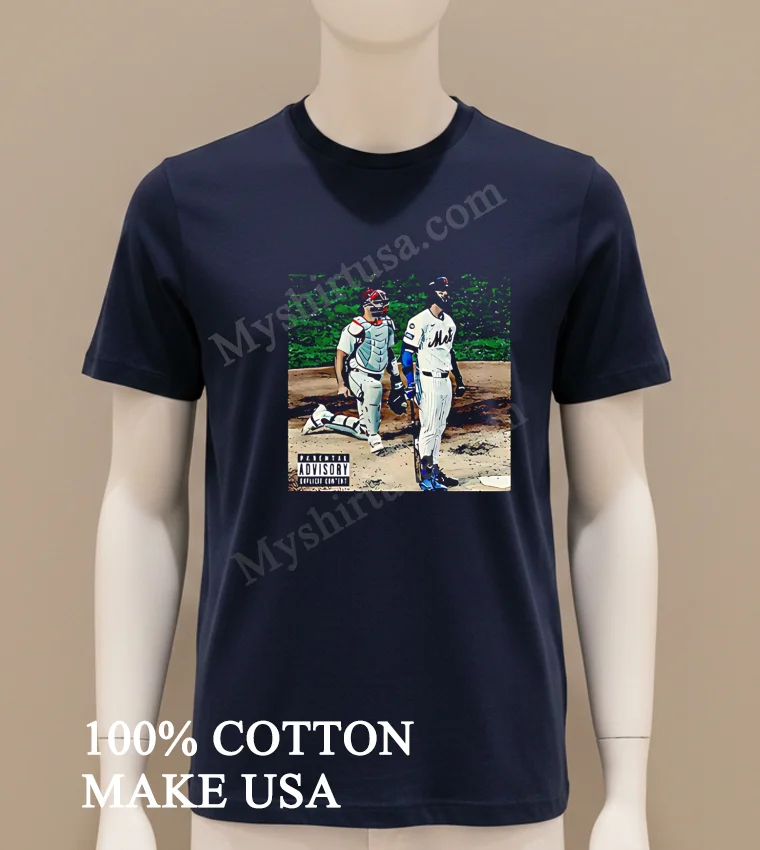 Mets Jesse Winker Parental Advisory Explicit Content Shirt Navy Shirt