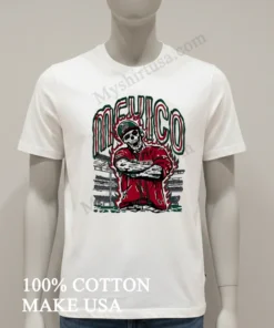 Mexico Baseball Skull Player In Stadium funny america t-shirts