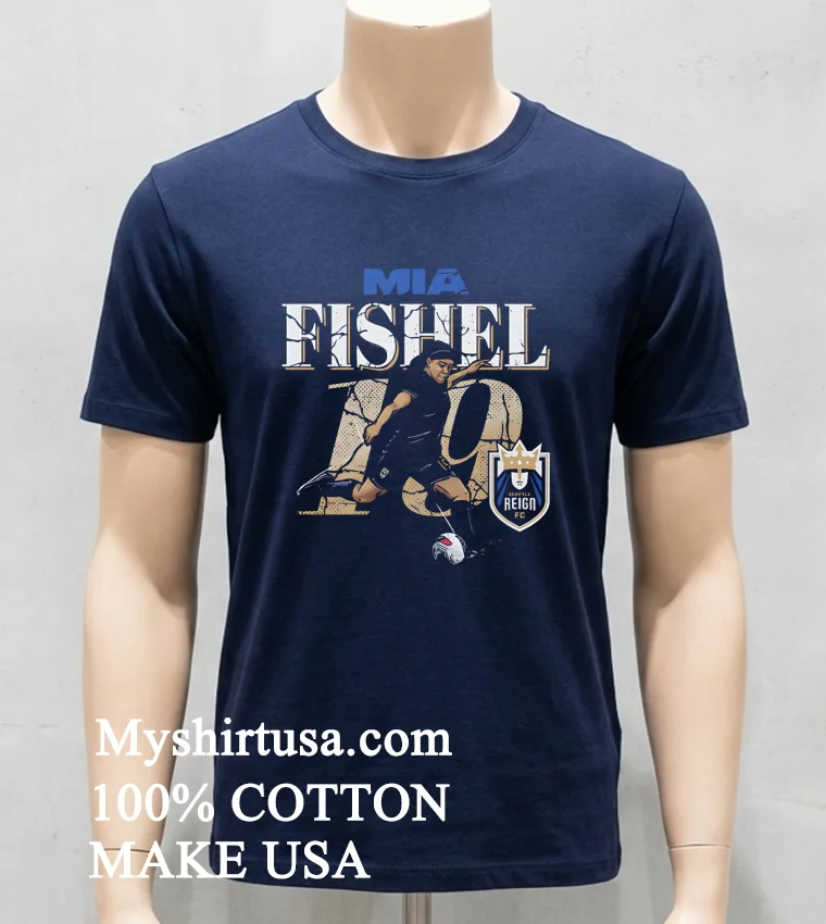 Mia Fishel Seattle Reign Cracked Number 19 American Soccer Player Shirt Navy Shirt