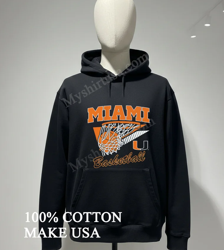 Miami Basketball Orange Hoop And Ball University Hurricane Shirt Hoodie Shirt