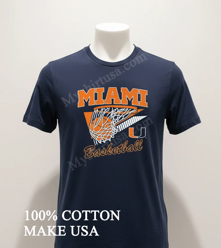 Miami Basketball Orange Hoop And Ball University Hurricane funny america t-shirts - navy-shirt Miami Basketball Orange Hoop And Ball University Hurricane Shirt Navy Shirt 1