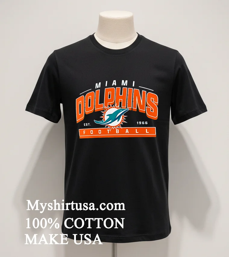 Miami Dolphins Est 1966 Football Athletic Banner Shirt - balck-shirt Miami Dolphins Est 1966 Football Athletic Banner Shirt Balck Shirt 1
