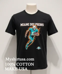 Miami Dolphins Men’s Football Skeleton Player Burning Shirt