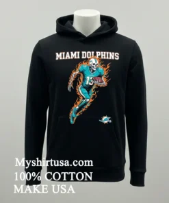 Miami Dolphins Men’s Football Skeleton Player Burning Shirt
