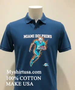 Miami Dolphins Men’s Football Skeleton Player Burning Shirt