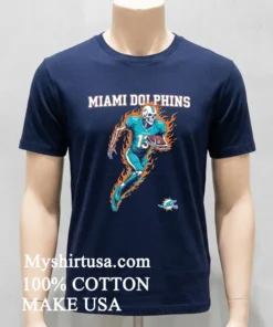 Miami Dolphins Men’s Football Skeleton Player Burning Shirt