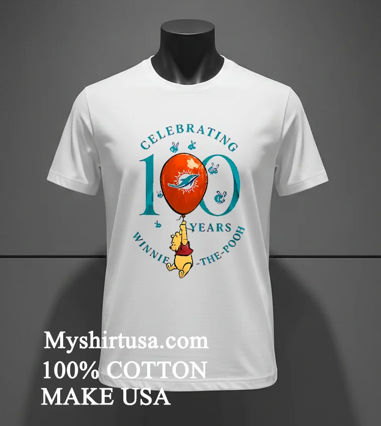 Miami Dolphins X Winnie The Pooh 100Th Anniversary Shirt - white-t-shirt Miami Dolphins X Winnie The Pooh 100th Anniversary Shirt White T Shirt 2