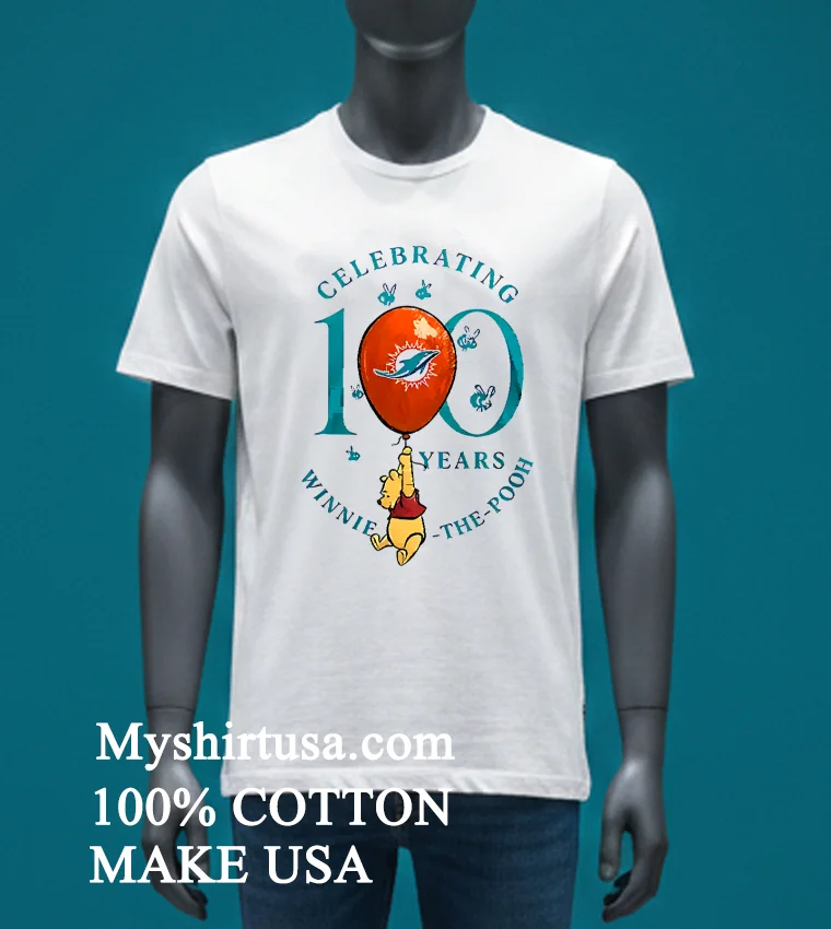 Miami Dolphins X Winnie The Pooh 100th Anniversary Shirt White T Shirt 3