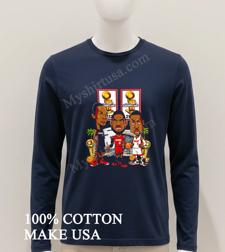 Miami Heat 2012 2013 Nba Champions Chris Bosh Lebron James Dwyane Wade funny america t-shirts - hoodie-shirt Miami Heat 2012 2013 Nba Champions Chris Bosh Lebron James Dwyane Wade Shirt Hoodie Shirt 1