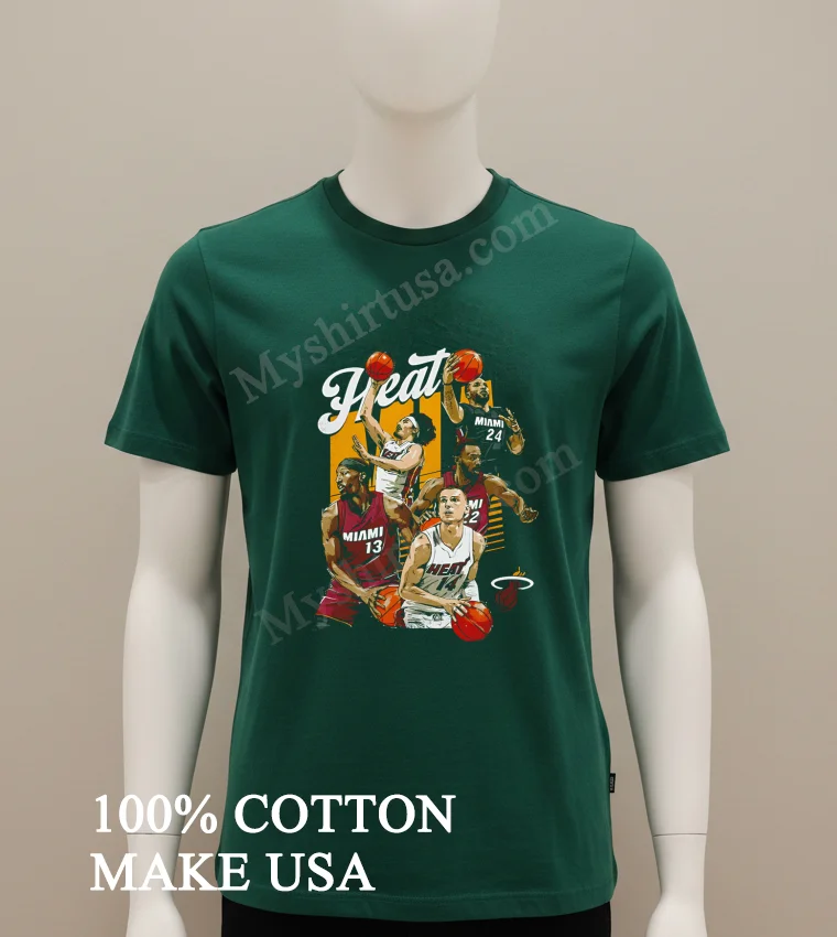 Miami Heat Nba Basketball Players Team Roster Shirt Green Shirt