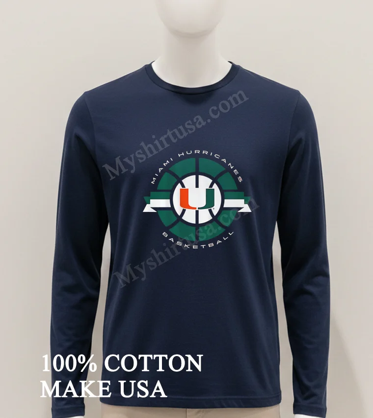 Miami Hurricanes Basketball Green Circular Logo University U funny america t-shirts - hoodie-shirt Miami Hurricanes Basketball Green Circular Logo University U Shirt Hoodie Shirt 1