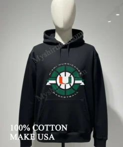 Miami Hurricanes Basketball Green Circular Logo University U funny america t-shirts