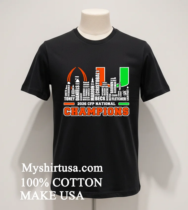 Miami Hurricanes Cfp National Championship Game 2026 Shirt Balck Shirt