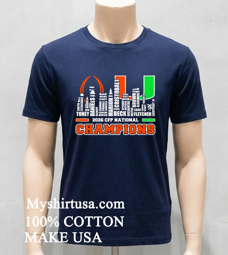 Miami Hurricanes Cfp National Championship Game 2026 Shirt - navy-shirt Miami Hurricanes Cfp National Championship Game 2026 Shirt Navy Shirt