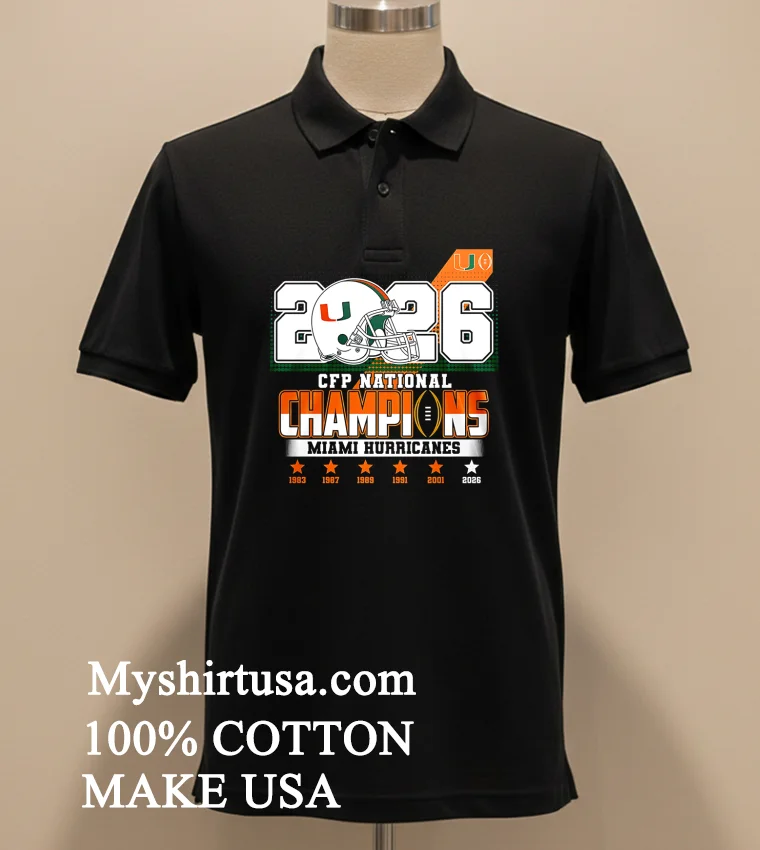 Miami Hurricanes Ncaa 2026 Cfp Champions Shirt Balck Shirt 1