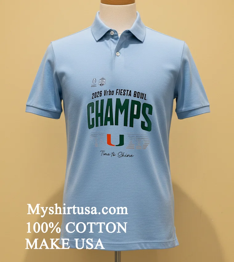 Miami Hurricanes Playoff 2026 Fiesta Bowl Champions Locker Room Shirt Blue Shirt