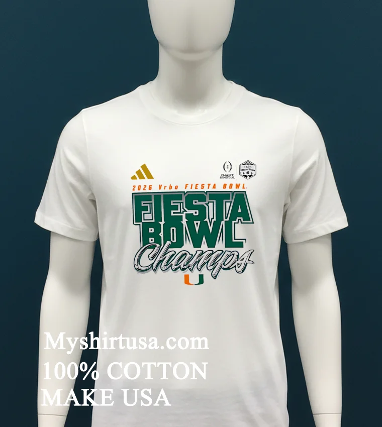 Miami Hurricanes Playoff 2026 Fiesta Bowl Champs Shirt White T Shirt 1
