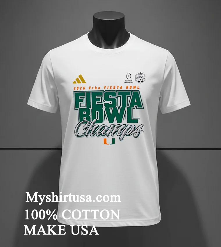 Miami Hurricanes Playoff 2026 Fiesta Bowl Champs Shirt - white-t-shirt Miami Hurricanes Playoff 2026 Fiesta Bowl Champs Shirt White T Shirt 2
