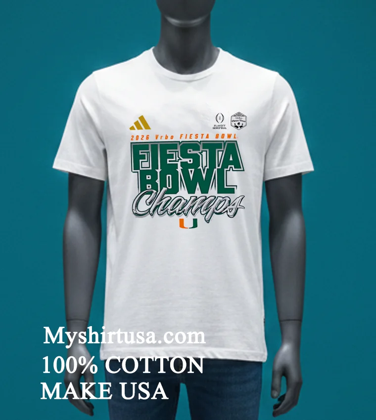 Miami Hurricanes Playoff 2026 Fiesta Bowl Champs Shirt - white-t-shirt Miami Hurricanes Playoff 2026 Fiesta Bowl Champs Shirt White T Shirt 3
