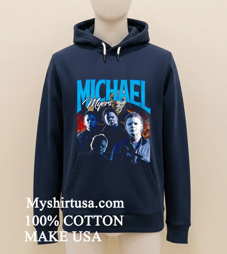 Michael Myers Merch Graphic Shirt Navy Shirt 1