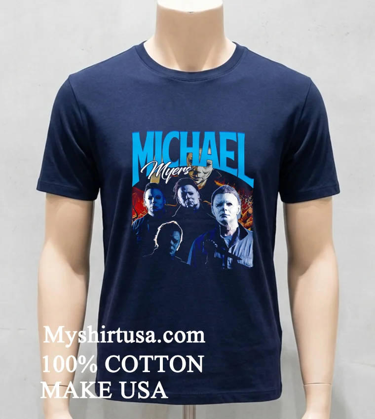 Michael Myers Merch Graphic Shirt - navy-shirt Michael Myers Merch Graphic Shirt Navy Shirt