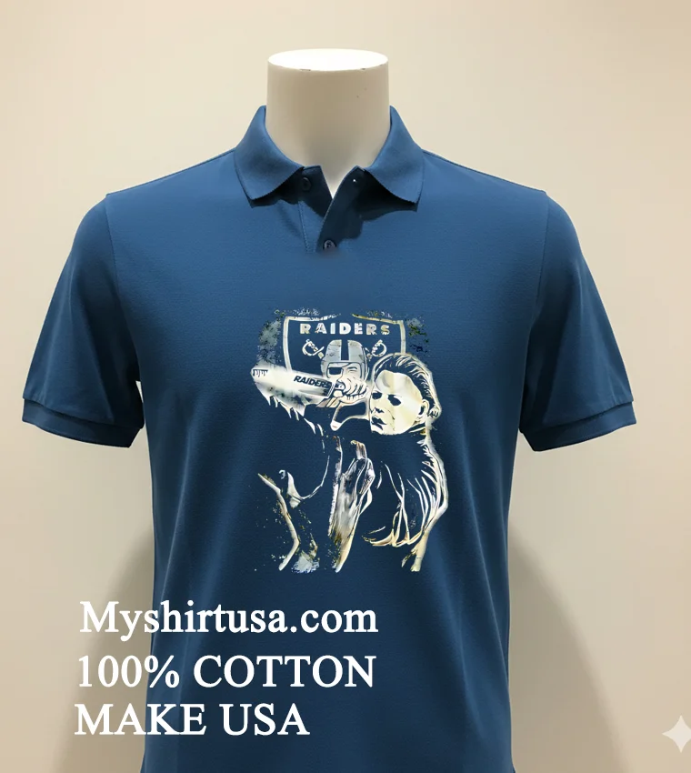 Michael Myers X Las Vegas Raiders Shirt - navy-shirt Michael Myers X Las Vegas Raiders Shirt Navy Shirt 1