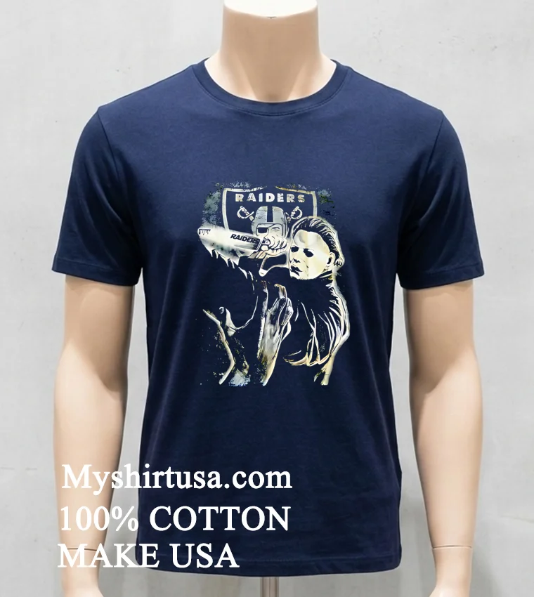 Michael Myers X Las Vegas Raiders Shirt Navy Shirt
