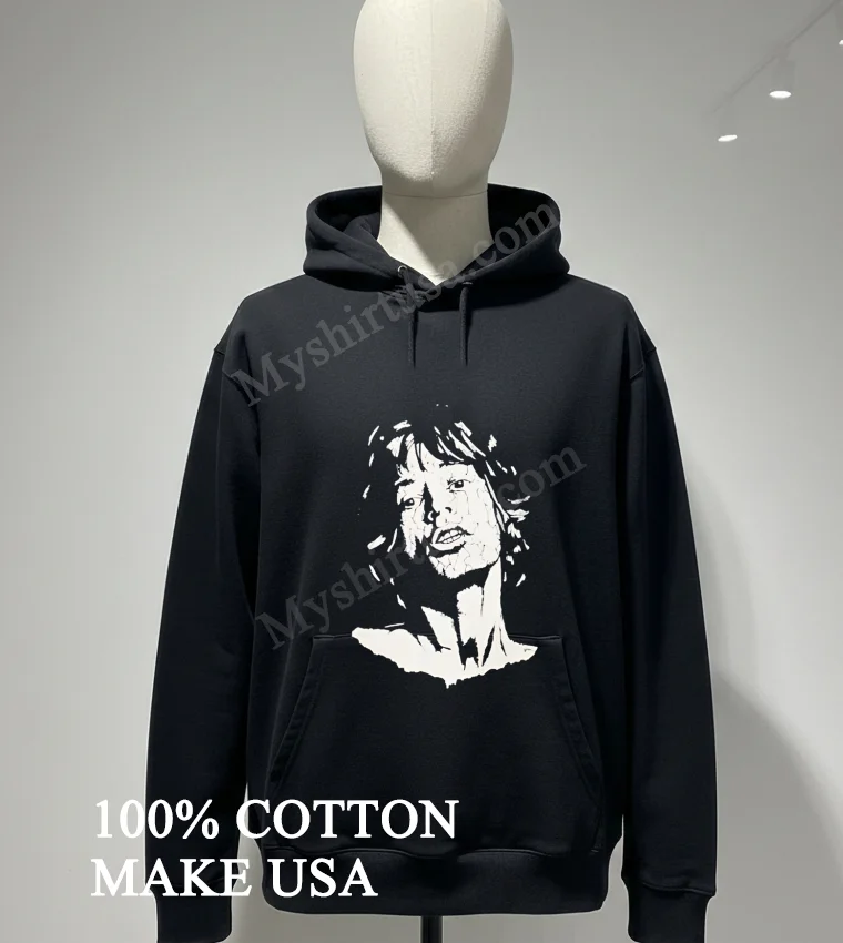 Mick Jagger Rolling Stones Black And White Portrait Shirt Hoodie Shirt
