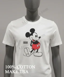 Mickey Mouse Walking And Smiling Classic Cartoon Graphic funny america t-shirts