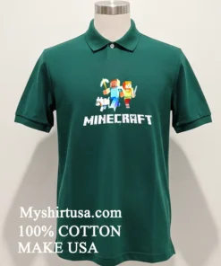 Minecraft Steve Alex Wolf Characters Graphic Video Game Shirt