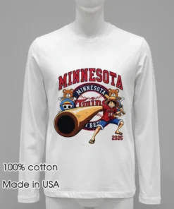 Minnesota Twins One Piece 2026 Luffy Shirt White T Shirt