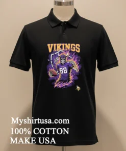 Minnesota Vikings Men’s Football Skeleton Player Burning Shirt