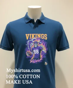 Minnesota Vikings Men’s Football Skeleton Player Burning Shirt