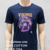 Minnesota Vikings Mens Football Skeleton Player Burning Shirt Navy Shirt