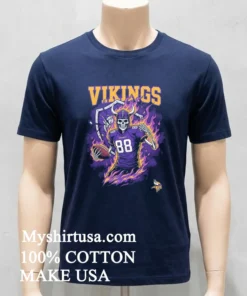 Minnesota Vikings Men’s Football Skeleton Player Burning Shirt