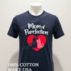 Mom Of Purrfection Red Heart Black Cat Shirt Navy Shirt 1