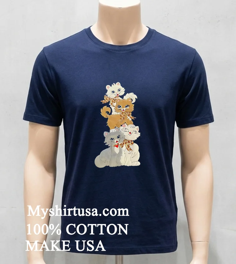 Morning Sun Kittens Shirt - navy-shirt Morning Sun Kittens Shirt Navy Shirt