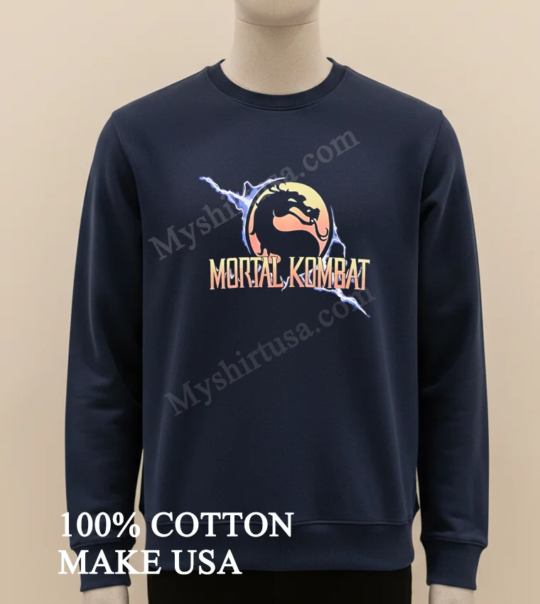 Mortal Kombat Dragon Logo Lightning funny america t-shirts - long sleve shirt Mortal Kombat Dragon Logo Lightning Shirt Long Sleve Shirt