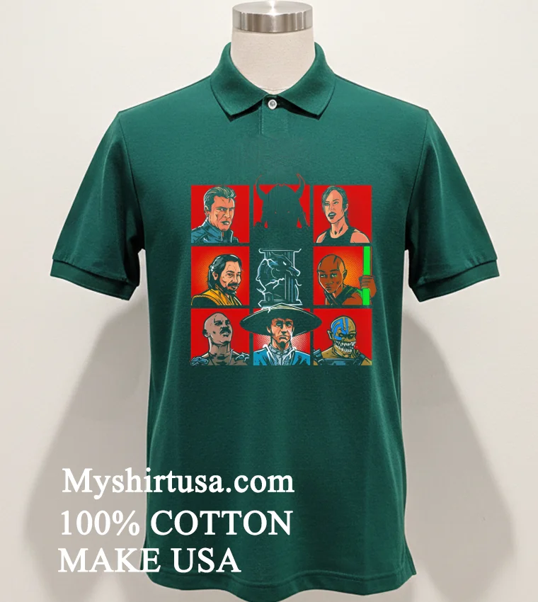 Mortal Kombat Ii Character Collage Shirt Green Shirt