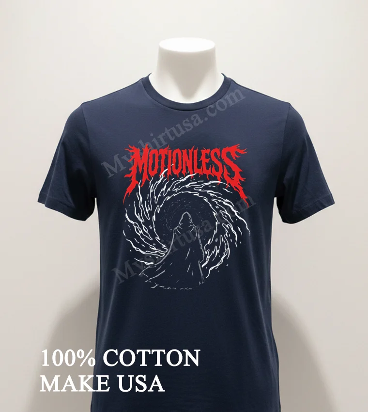 Motionless In White Cloaked Figure Portal Metal Band Shirt Navy Shirt 1