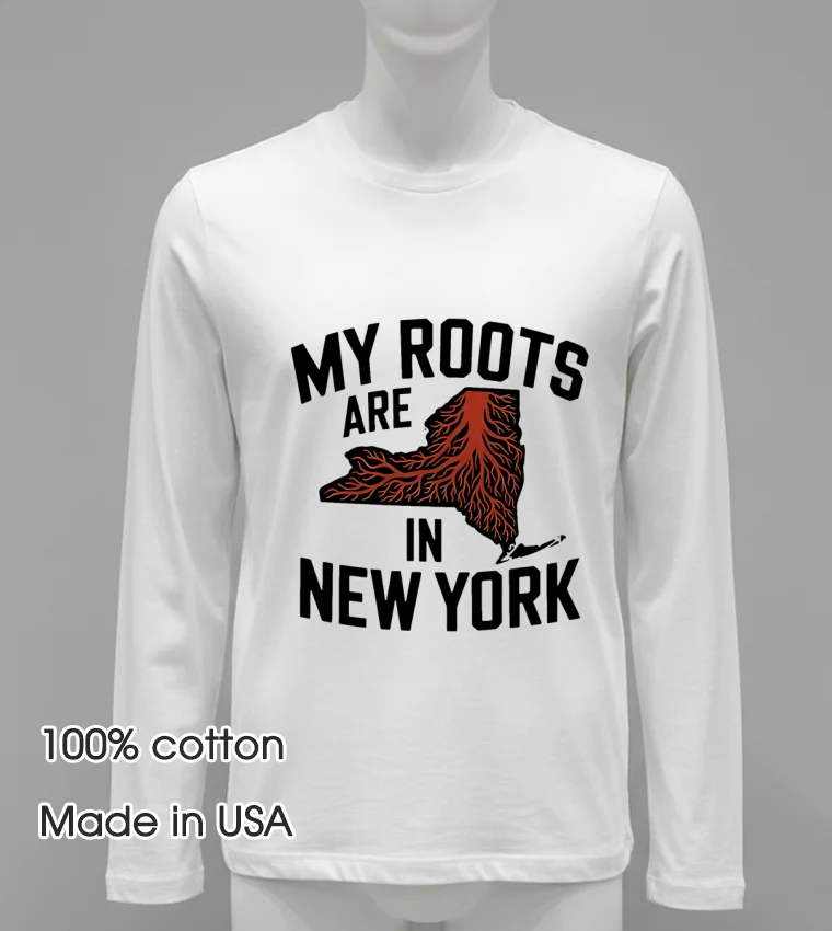My Roots Are In New York State Map Roots Shirt White T Shirt