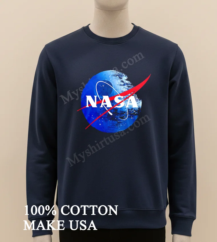 Nasa Logo On Death Star Space Station Shirt Long Sleve Shirt