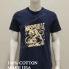 Nashville Salty Goon Sabertooth Tiger Attacking Mammoth Skull Graphic Shirt Navy Shirt 1