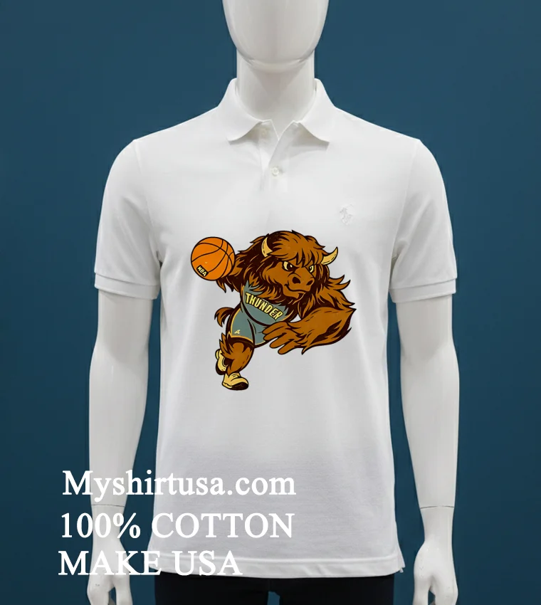 Nba Finals 2025 Champions Oklahoma City Thunder Bison Shirt White T Shirt 1